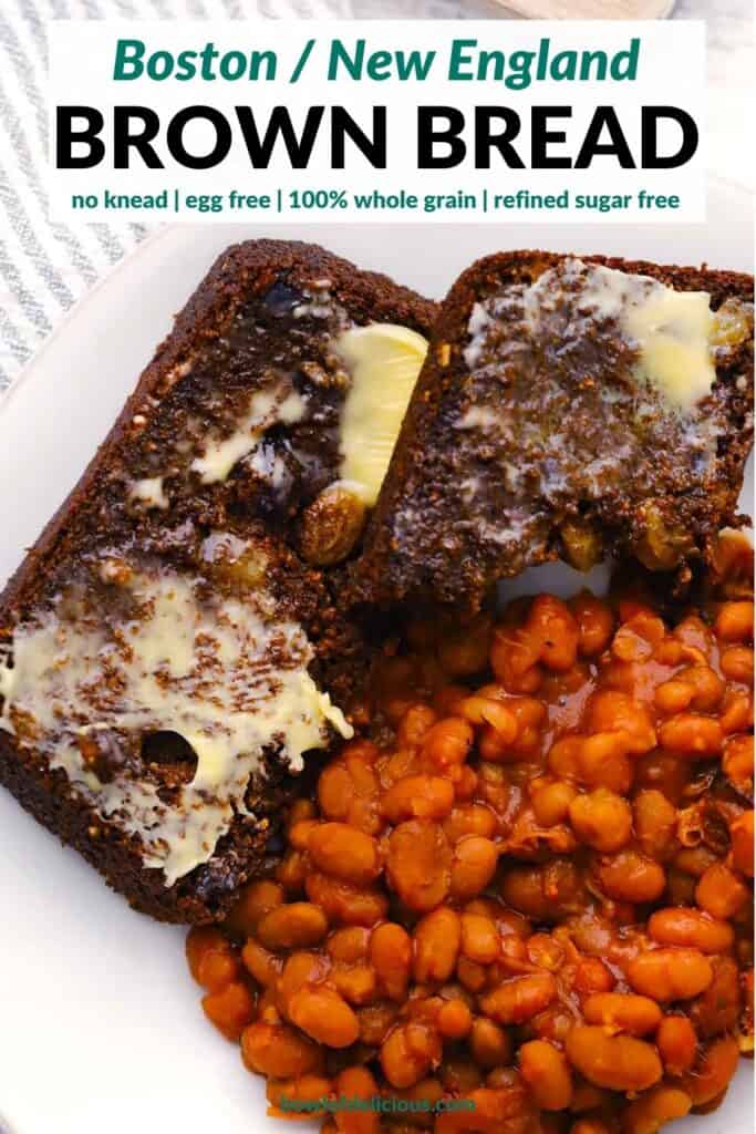 Pinterest image for Boston Brown Bread.