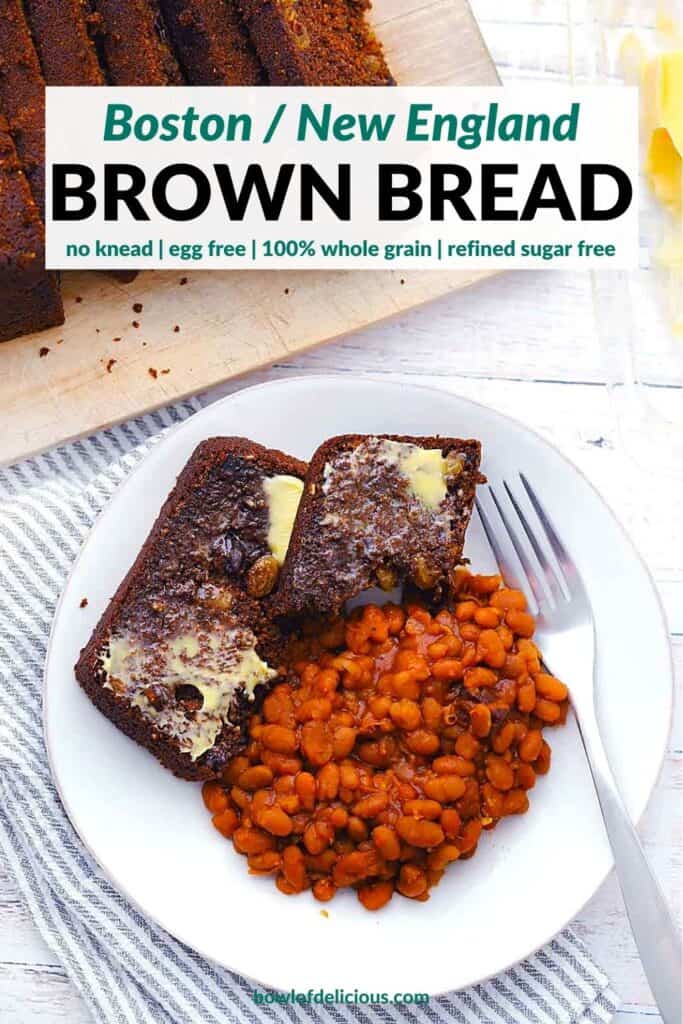 Pinterest image for Boston Brown Bread.