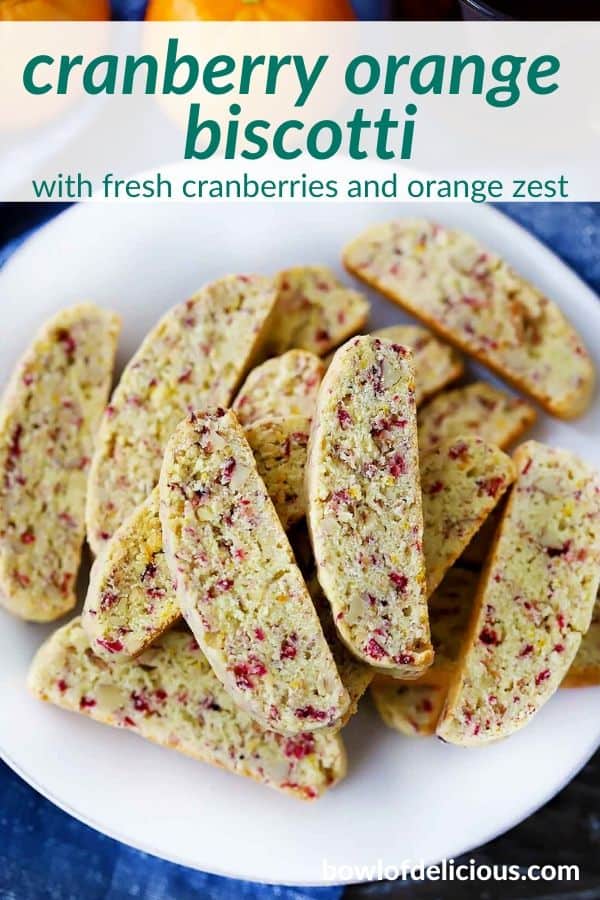 pinterest image for cranberry orange biscotti