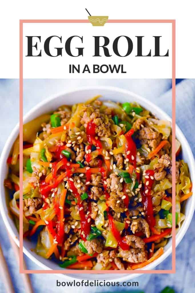 Pinterest image for Egg Roll in a Bowl