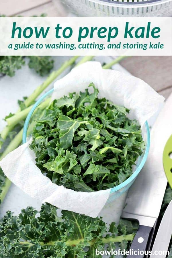 pinterest image for how to prep kale.