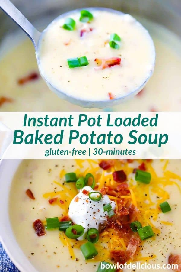 pinterest image for baked potato soup