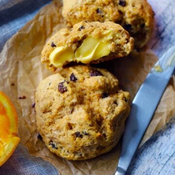 Square photo of Irish Soda Bread scones.