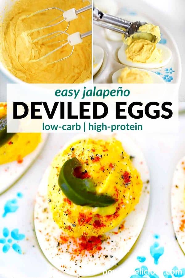 pinterest image for jalapeño deviled eggs