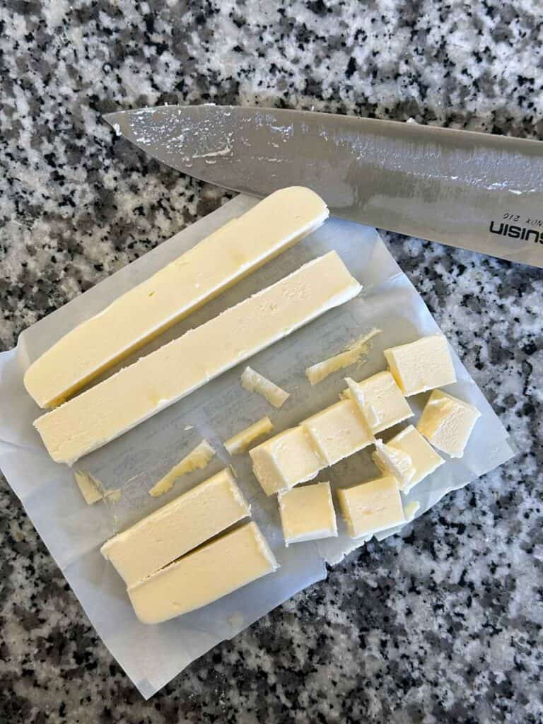 Cold butter cut into cubes.