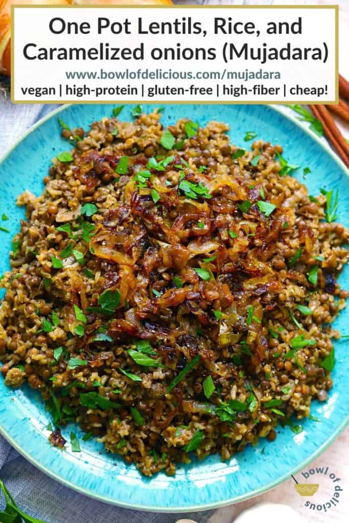 Pinterest image for Mujadara