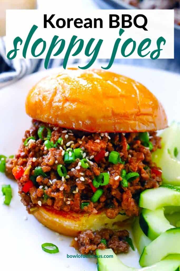 Pinterest image for Korean BBQ Sloppy Joes.