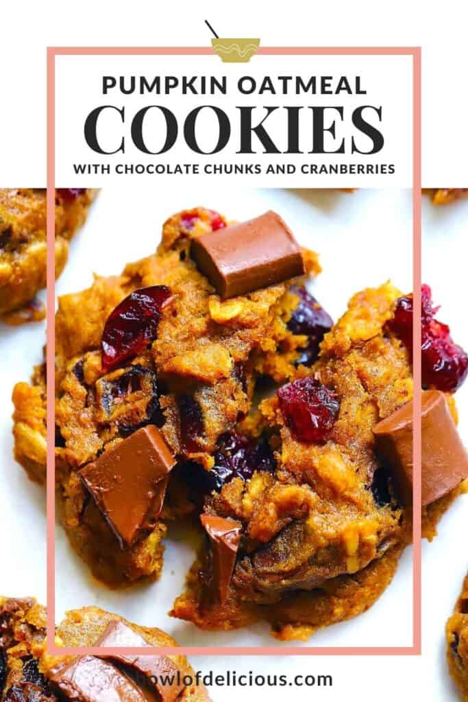 Pumpkin oatmeal cookies pinterest image