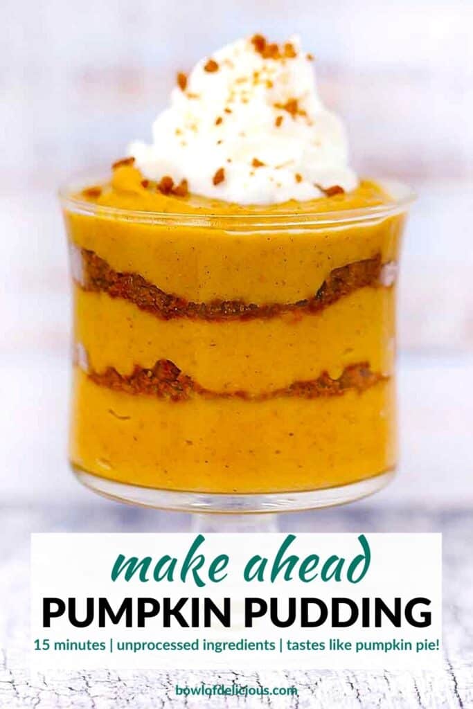 Pinterest image for pumpkin pudding.