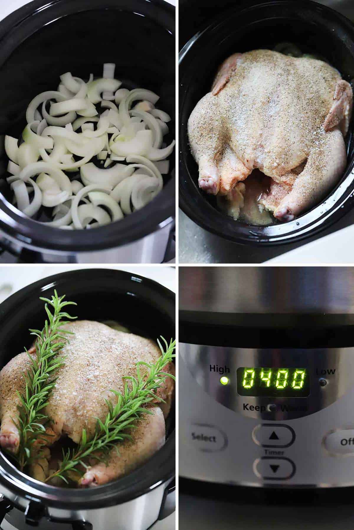 How to cook a whole chicken in the slow cooker.