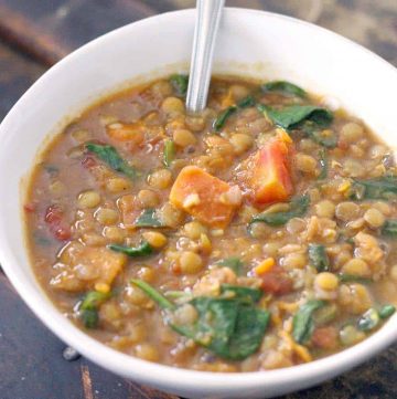 Healthy, hearty, delicious, and inexpensive- this vegan stew is packed with fiber and nutrients!