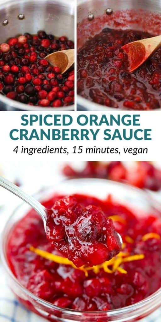 pinterest image for spiced orange cranberry sauce