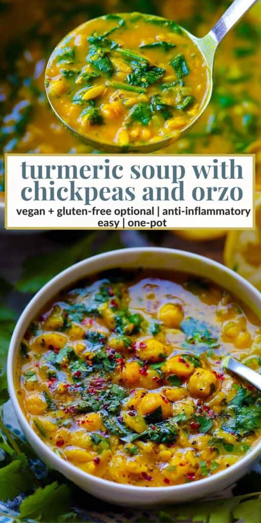 Pinterest image for Turmeric Soup.