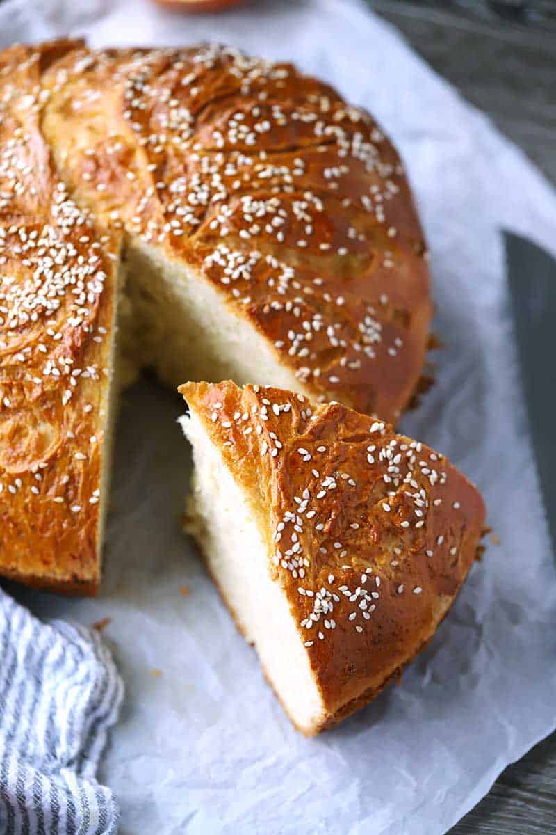 A wedge of Vasilopita.